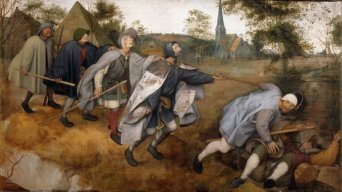 Притча о слепых. 1568 Холст, темпера. 86 × 154 см. Музей Каподимонте, Неаполь