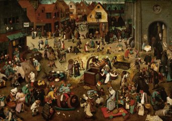 Битва Масленицы и Поста. 1559Дерево, масло. 118 × 164,5 смМузей истории искусств, Вена